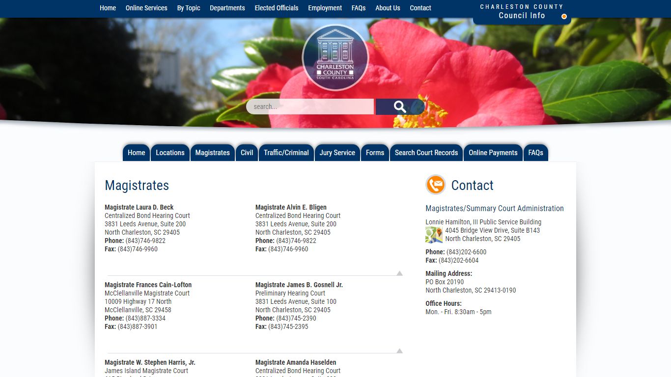 Magistrates/Summary Courts - Charleston County